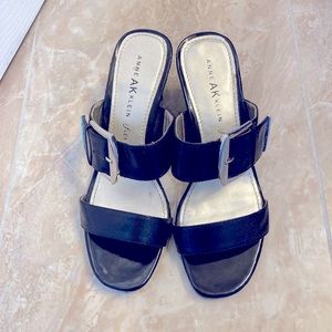 Anne AK Klein slip on sandles size 6, heel height 2.75”